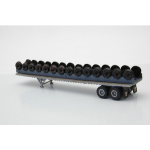 JL Innovative 392 - 45' Flat Bed Truck Trailer w/Wheel Cradles    - HO Scale Kit