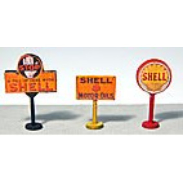 JL Innovative 464 - Gas Station Curb Signs Shell (3)    - HO Scale