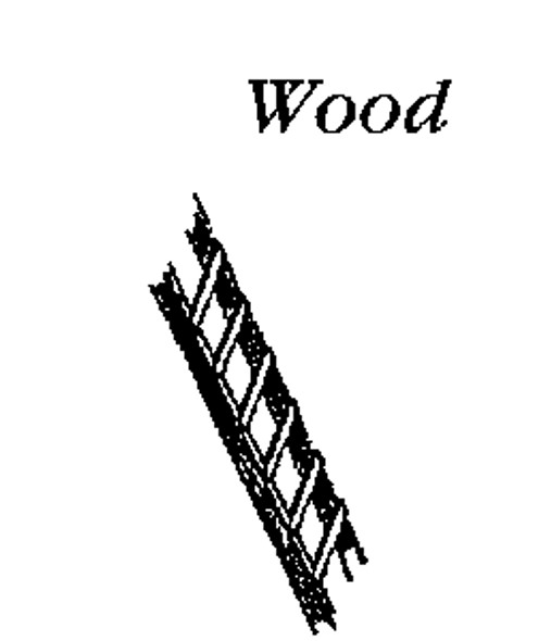 JL Innovative 553 - Custom Ladders Wood, Brown, 6 in. (2) - HO Scale