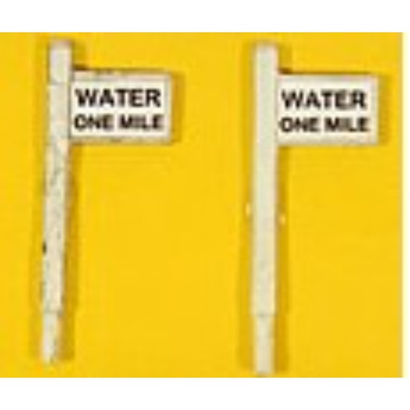 JL Innovative 836 - Water One Mile Sign Set (2)    - HO Scale