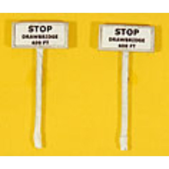 JL Innovative 847 - Custom Right of Way signs - Stop Drawbridge    - HO Scale