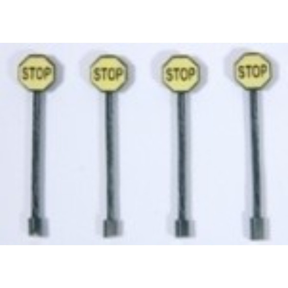 JL Innovative 852 - Custom Stop Sign Yellow Pre-1958 (4)    - HO Scale