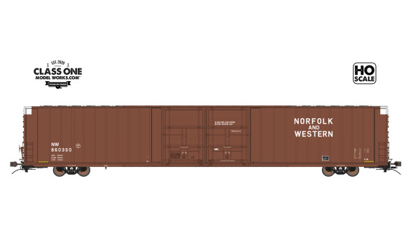 Class One Model Works FC00338 - Thrall 86' Highcube 4-Door Boxcar Norfolk & Western (NW) 860350 - HO Scale