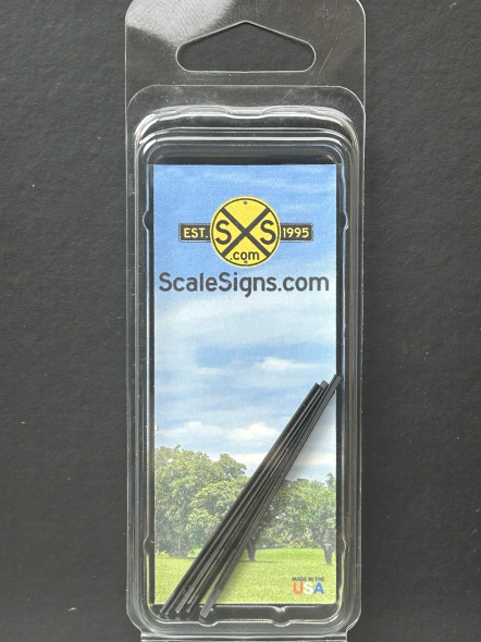 ScaleSigns HO-1000-006 - Black "Tee" Poles  - HO Scale