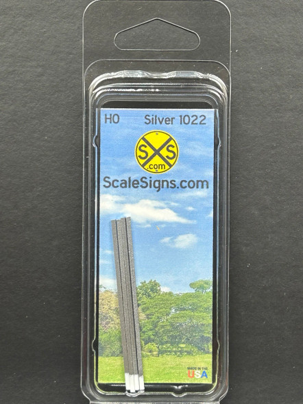 ScaleSigns HO-1003-000 - 4"x4" Square Silver Poles  - HO Scale