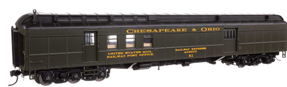 Walthers Proto 920-17412 - 70' Heavyweight RPO-Baggage Car Chesapeake & Ohio (C&O) 81 - HO Scale