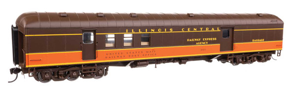 Walthers Proto 920-17418 - 70' Heavyweight RPO-Baggage Car Illinois Central (IC) 361 - HO Scale