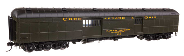 Walthers Proto 920-17502 - 70' Heavyweight Baggage Car Chesapeake & Ohio (C&O) 312 - HO Scale
