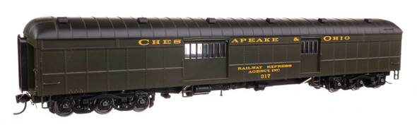 Walthers Proto 920-17503 - 70' Heavyweight Baggage Car Chesapeake & Ohio (C&O) 317 - HO Scale