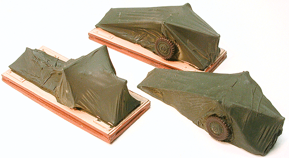 Chooch Enterprises 7257 - Cast Resin Freight Car Load Covered Artillery pkg(3)  - HO Scale