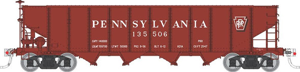 Rapido 178006A-136013 - H21A 4-Bay Hopper Pennsylvania (PRR) 136013 Red Shadow Keystone - HO Scale