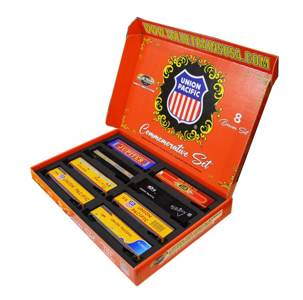Value Trains USA HO10070 - ACF 50'6" Boxcar Union Pacific (UP) Commemorative 8 Car Set - HO Scale
