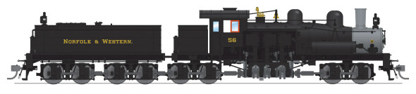 PRE-ORDER: Broadway Limited 8256 - Class D 4-truck Shay DC Silent Norfolk & Western (NW) 56 - HO Scale