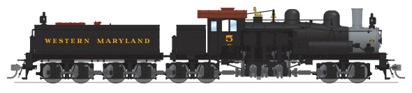 PRE-ORDER: Broadway Limited 8257 - Class D 4-truck Shay DC Silent Western Maryland (WM) 5 - HO Scale