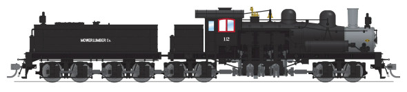 PRE-ORDER: Broadway Limited 8260 - Class D 4-truck Shay DC Silent Mower Lumber Co. 12 - HO Scale