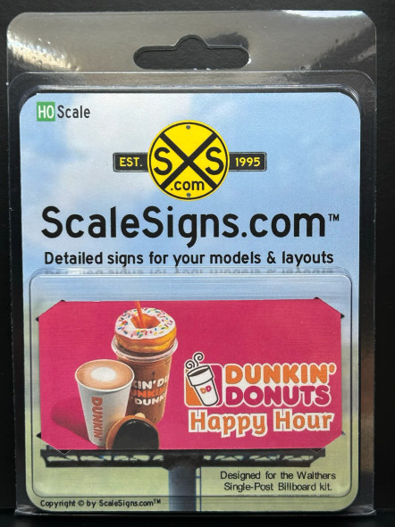 ScaleSigns HO-1600-007-v01 - Billboard Sign Insert Dunkin'  - HO Scale