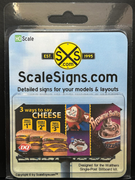 ScaleSigns HO-1600-010-v01 - Billboard Sign Insert DQ  - HO Scale