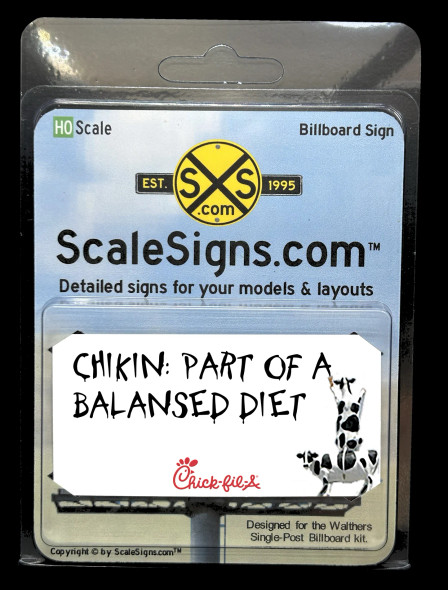 ScaleSigns HO-1600-014-v02 - Billboard Sign Insert Chick-fil-a v2  - HO Scale