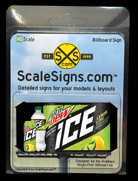 ScaleSigns HO-1600-018-v02 - Billboard Sign Insert Mt Dew v2  - HO Scale