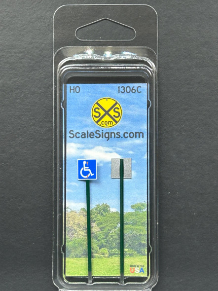 ScaleSigns HO-1300-006-C - Handicap on Pole  - HO Scale
