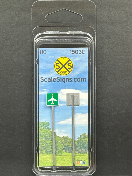 ScaleSigns HO-1500-003-C - Airport on Pole  - HO Scale