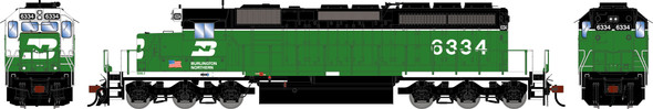PRE-ORDER: Athearn 2952 - EMD SD40-2 DC Silent Burlington Northern (BN) 6334 'White Face' - HO Scale