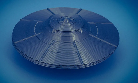 Model Scenery World HO003 - Area 51 UFO Metallic Silver  - HO Scale