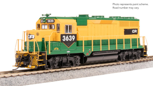 Broadway Limited 8930 - EMD GP35 w/ DCC and Sound Conrail (CR) 3639 Yellow/Green EX RDG Patch - HO Scale