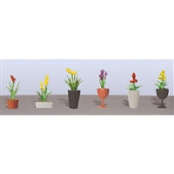 JTT 595568 - Flower Plants Potted Assortment: #2 - 6/pk    - O Scale