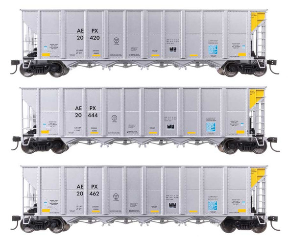 Walthers Mainline 910-56868 - 50' RD-4 Hopper 3-Pack American Electric Power (AEPX) 20433, 20452, 20467 - HO Scale