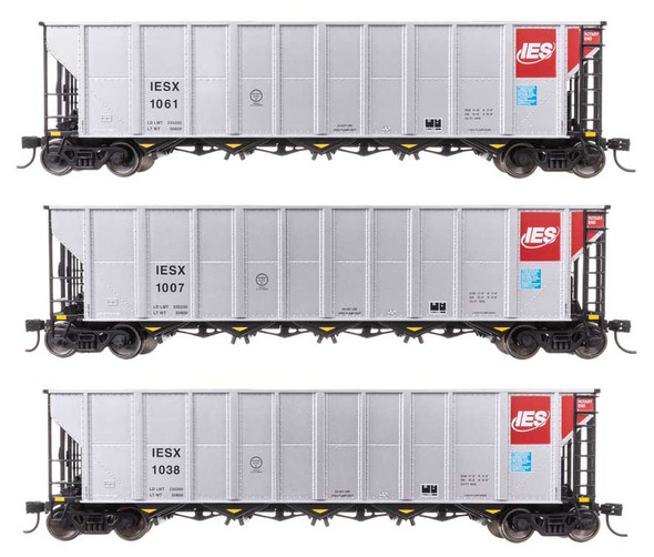 Walthers Mainline 910-56876 - 50' RD-4 Hopper 3-Pack Alliant Energy (IESX) 1005, 1024, 1035 - HO Scale