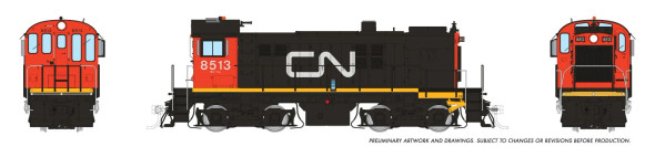 PRE-ORDER: Rapido 36514 - MLW S-13 w/ DCC and Sound Canadian National (CN) Noodle w/ Red Cab: #8513 - HO Scale