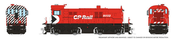 PRE-ORDER: Rapido 36608 - MLW RS-23 w/ DCC and Sound Canadian Pacific (CP) Action Red (5" Stripes): #8032 - HO Scale