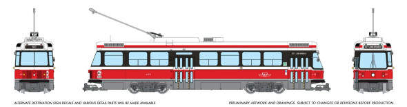 PRE-ORDER: Rapido 702506 - TTC Canadian Light Rail Vehicle w/ DCC and Sound Toronto TTC Early Version: #4199 - HO Scale