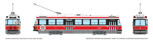PRE-ORDER: Rapido 702509 - TTC Canadian Light Rail Vehicle w/ DCC and Sound Toronto TTC Late Version: #4057 "Goodbye Toronto" - HO Scale