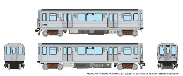 PRE-ORDER: Rapido 588502 - Chicago Transit Authority 2600-series L 2-Car Pair w/ DCC and Sound CTA As Delivered Scheme - N Scale