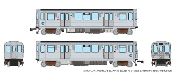 PRE-ORDER: Rapido 588503 - Chicago Transit Authority 2600-series L 2-Car Pair w/ DCC and Sound CTA Speedlines Logo Scheme - N Scale