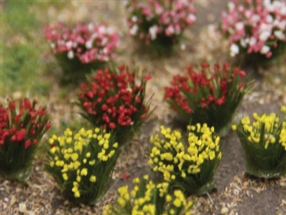 JTT 95642 - Flower Bushes: Warm Color 48/pk - Multi Scale