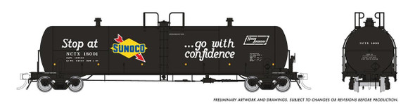 Rapido 135018A-18005 - Procor GP20 Tank Car NCTX 18005 Sunoco - HO Scale