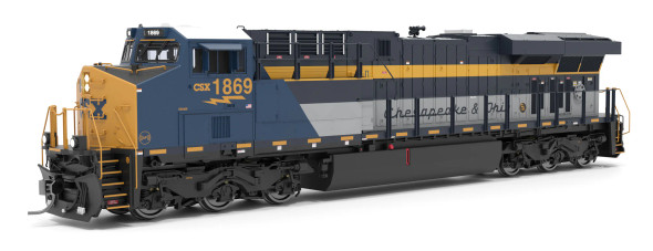 PRE-ORDER: Broadway Limited 9863 - GE ES44AC DC Silent CSX (CSXT) 1869 C&O Heritage - HO Scale