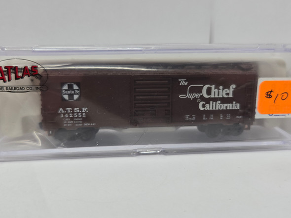 Pre-Owned: Atlas Box 40' Single Door Santa Fe ATSF 142552 - N Scale