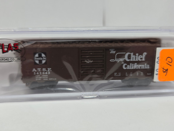 Pre-Owned: Atlas Box 40' Single Door Santa Fe ATSF 142643 - N Scale