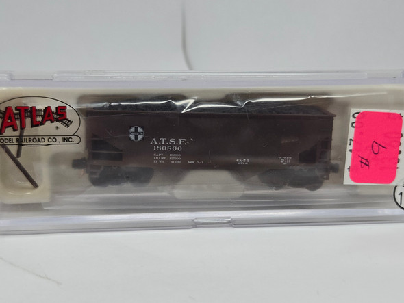 Pre-Owned: Atlas Hopper 2 Bay, Offset Sides Santa Fe ATSF 180800 - N Scale