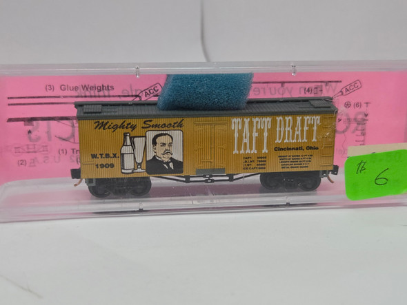 Pre-Owned: Roundhouse Reefer Ice Wood Sheathed Taft Draft WTBX 1909 - N Scale