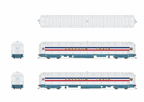 PRE-ORDER: Broadway Limited 9734 - Heavyweight Passenger Coach 1947-1949 Freedom Train - HO Scale