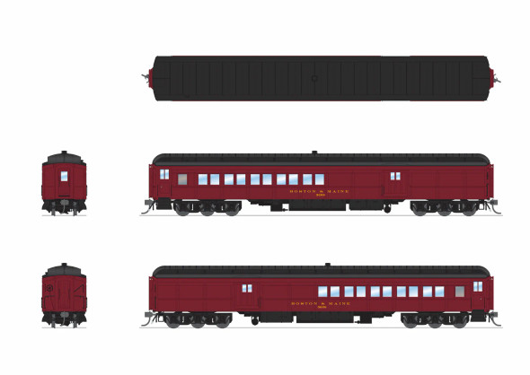 PRE-ORDER: Broadway Limited 9746 - Heavyweight Combine Boston & Maine (BM) 3608 - HO Scale