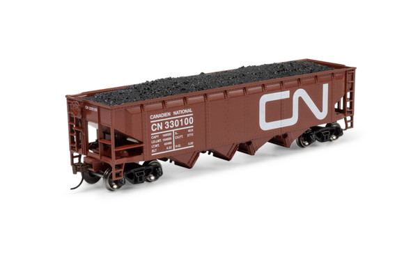 Athearn 1575 - 40' 4-Bay Offset Hopper w/Load Canadian National (CN) 330100 - HO Scale