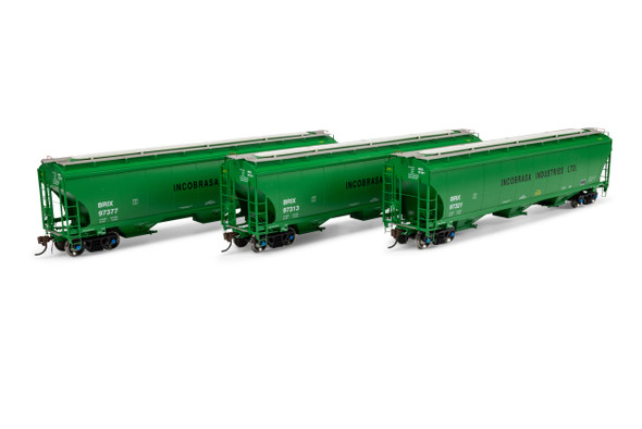 Athearn Genesis 1073 - Trinity 5161 3-Bay Covered Hopper (3) Incobrasa Industries (BRIX) 97313/97321/97377 - HO Scale