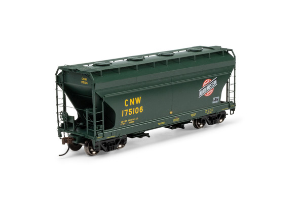 Athearn 1678 - ACF 2970 2-Bay Covered Hopper Chicago & Northwestern (CNW) 175106 - HO Scale