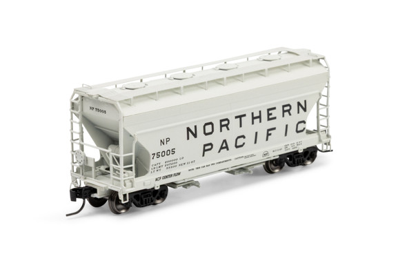 Athearn Genesis 1293 - ACF 2970 2-Bay Covered Hopper Northern Pacific (NP) 75005 - N Scale